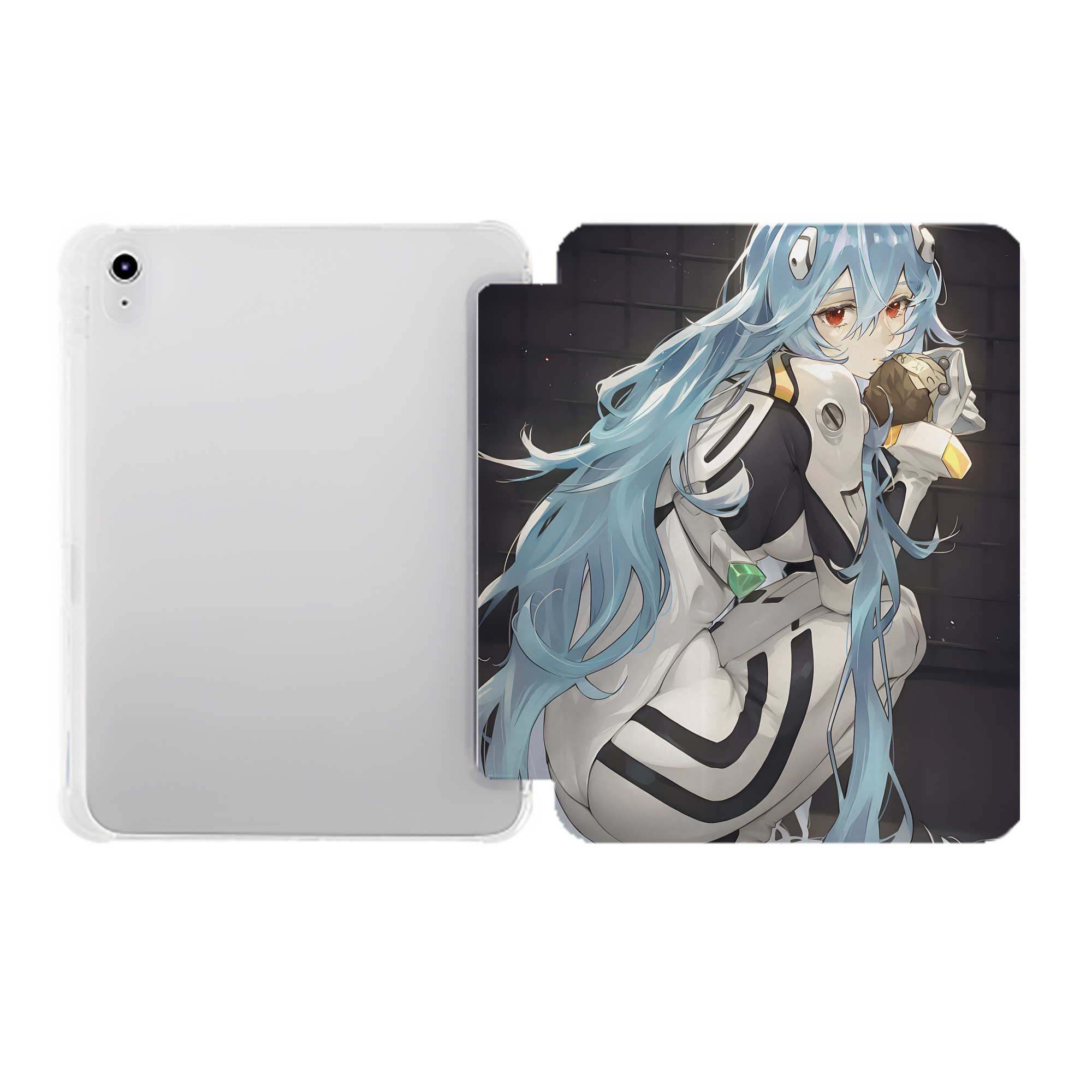 （画像用） EVA 新世紀エヴァンゲリオン IPad ケース ペン収納付き 三つ折りスタンド PUレザー×シリコン 対応機種9.5/10.5/10.9インチ